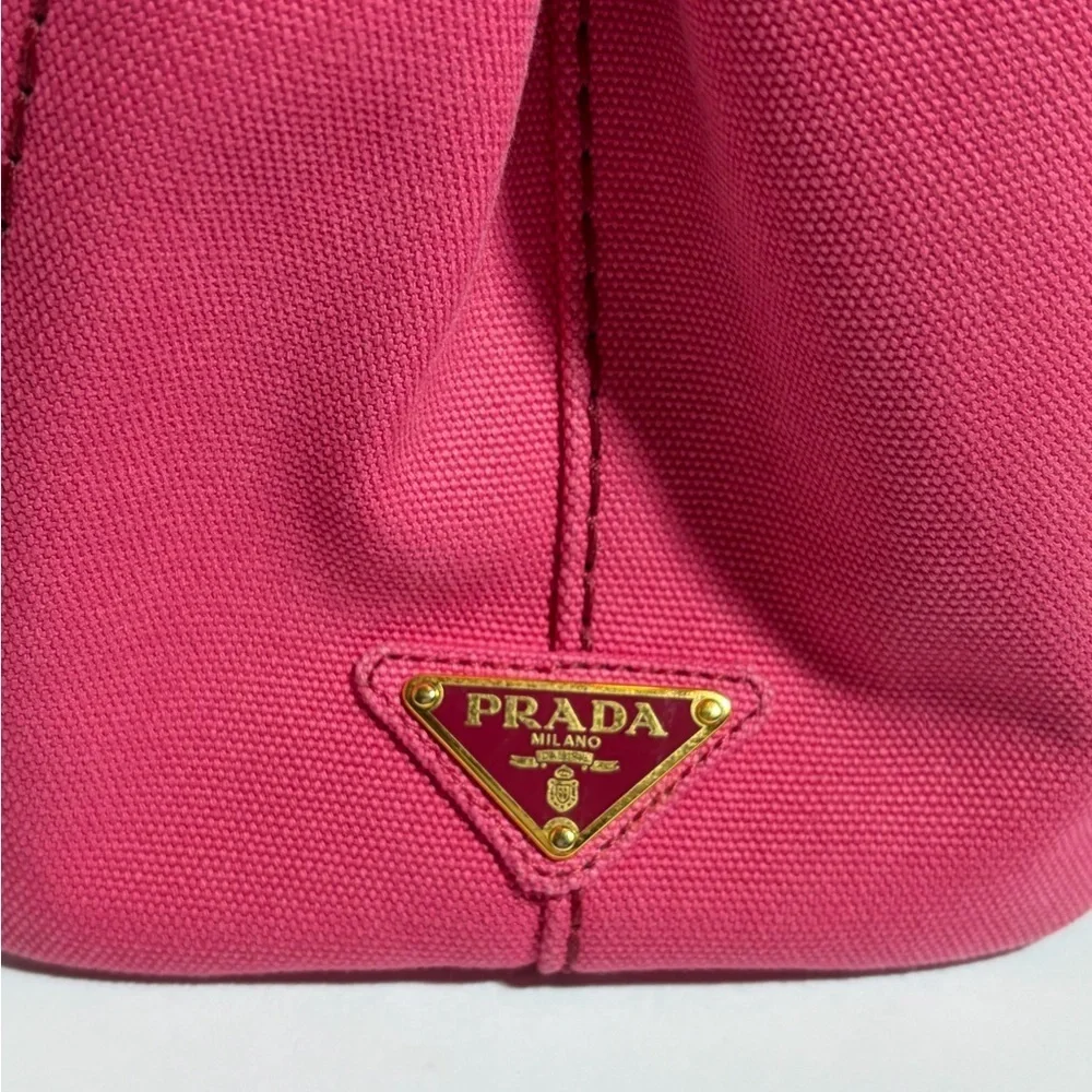 AUTHENTIC Prada Fuchsia Canvas Canapa Tote
